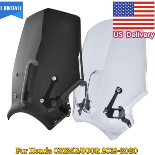 Motorcycle Windscreen Windshield Pare-brise Parabrisa with Bracket For Honda CB125R CB300R CB250R 2018-2020 2019 Accessories