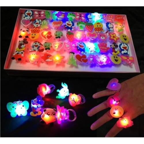 50pcs/lot Luninous toy rings 1.2cm,cartoon light-up ring lights for holiday party concert,kids toys,randomly sending