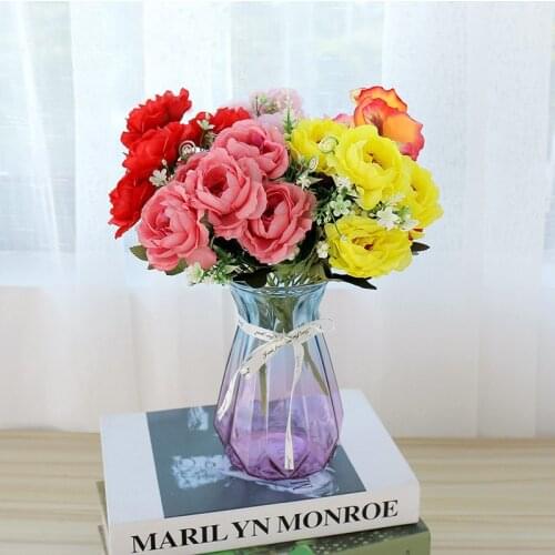 5 heads small peony artificial flower indoor dining table living room desk creative decoration silk flowers