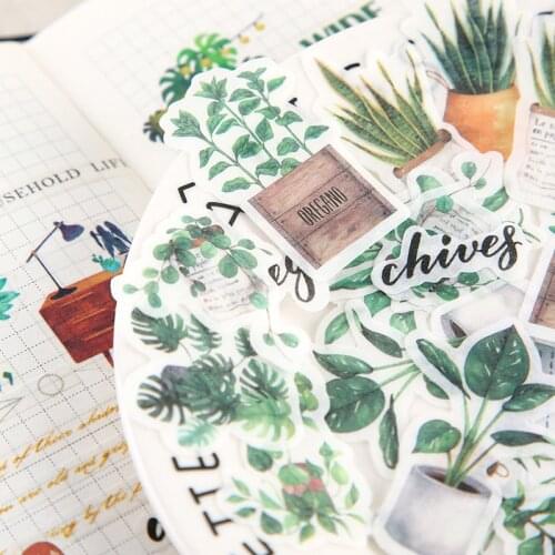 Cute Stickers Plant Flower Sticker Cartoon Stationery Sticker Photo Albums Diary Decoration Boy and Girl Gift School Supplie