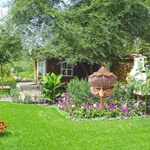 Miniature Happy Mushrooms for Fairy Garden Yard Lawn Ornament Funny Face Statue