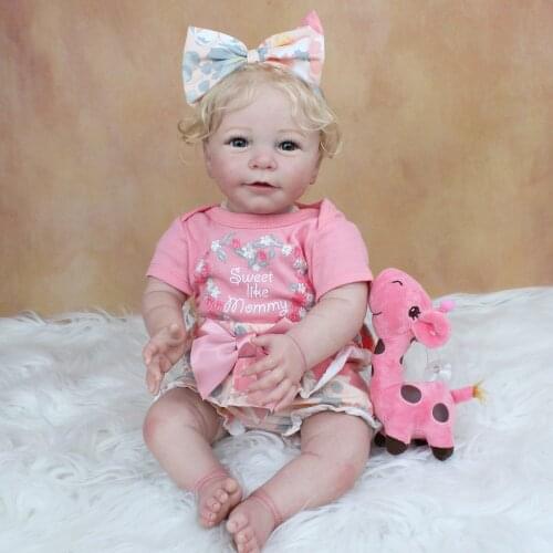 3D-Paint Skin 55 CM Soft Silicone Reborn Baby Doll Lifelike Princess Toddler Girl Toy Lisa Bebe Dress Up Boneca Alive Gift