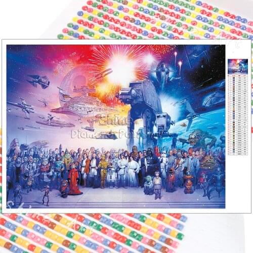 Diamond Painting Kit Star Wars Cartoon Full Character 5D DIY Mosaic Embroidery Full Square Round Christmas Gift Home Decoration