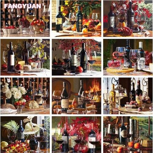 Diy 5D Modern Fresh Wine Fruit Diamond Art Painting Accessories Full Square Round Drill Embroidery Cross Stitch Kit Home Decor