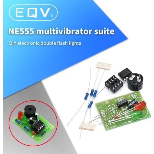NE555 multivibrator kit NE555P steady-state circuit dual flash LAMP DIY training Maker student Lab