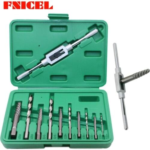 11pcs 3MM-10MM Damaged Screw Extractor Drill Bits Guide Set Broken Speed Out Easy Out Bolt Stud Stripped Screw Remover Tool