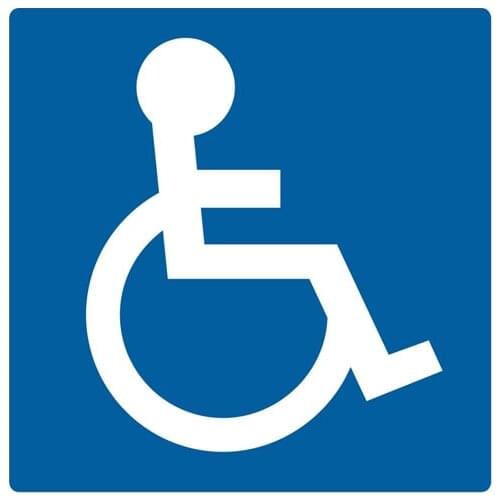 Hot Sell Hot Car Sticker Handicap Parking Sign Disabled Symbol Motorcycle Decals Vinyl Anti-UV PVC 12cm X 12cm