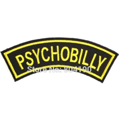 4.2" PSYCHOBILLY Gold Music Band Embroidered NEW IRON ON and SEW ON Patch Heavy Metal patchwork accessories clothes