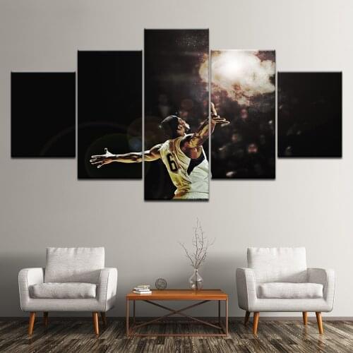 HD print 5pcs lebron james poster canvas painting modern home decor wall art picture for living room decor bedroom artwork