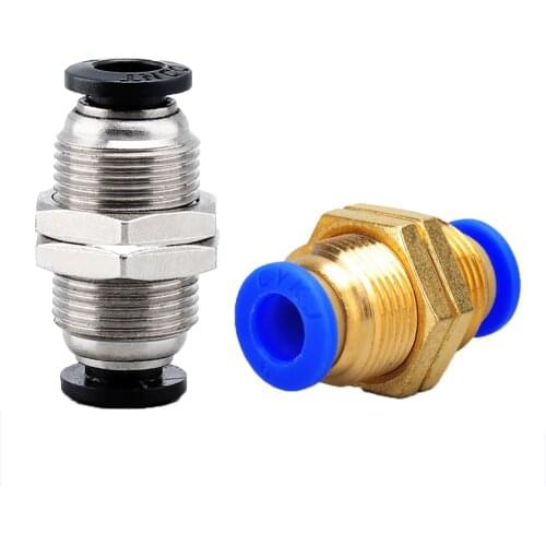 PM straight pneumatic quick connector 4MM-16MM hose one-button air connector copper partition