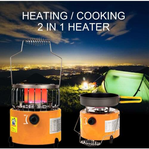 2 In 1 Portable Camp Gas Stove Safe Single Burner Room Heater For Tent Camping Stove Heating Barbecue Stove Household