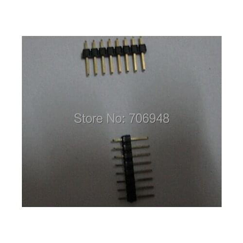 Gold plated single row pin header 1*8p 2.54mm