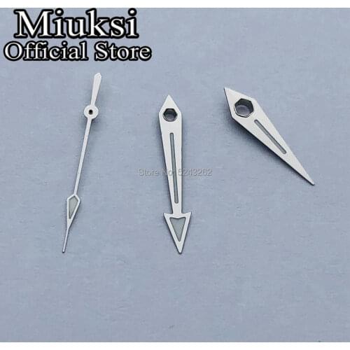 Miuksi silver watch hands green luminous hands fit Miyota 8215 8205 821A Mingzhu DG 2813 3804 Seagull ST1612 movement