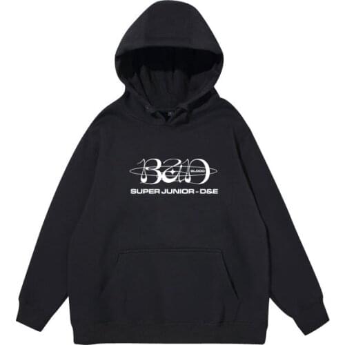 Super junior d&e bad blood album same printing pullover hoodies kpop unisex fleece/thin loose sweatshirt 4 colors