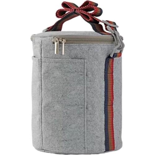Felt cloth insulation bag lunch bag lunch box bag handbag student round with rice bag lunch bag aluminum foil rice bag