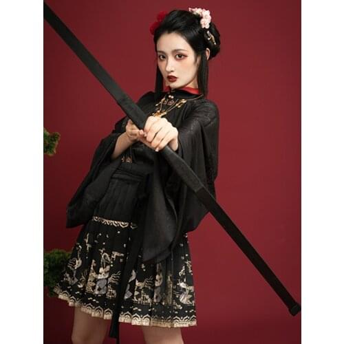 2021 traditional oriental clothing ancient stage performance cosplay hanfu costume exquisite gold stamping improved hanfu suit