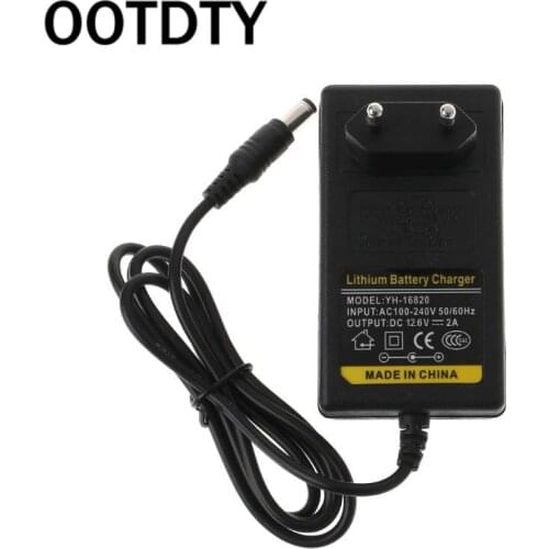 OOTDTY Battery Charger 12.6V DC 2A Intelligent Lithium Li-on Power Adapter EU US Plug Transformer