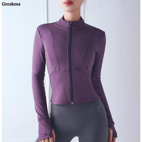 Zipper Women Training Coats Long Sleeve Quick Dry Fitness Gym Yoga Jackets 2021 Spring Clothing Outdoor Running Sportswear Tops