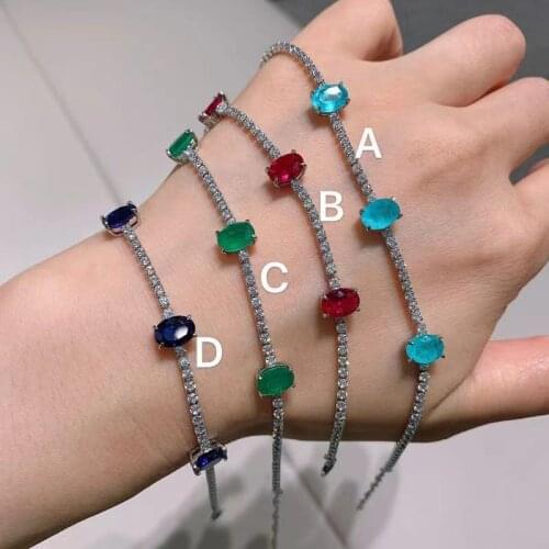 QTT Fashion 925 Sterling Silver Jewelry Link Chain Crystal Water Drop Charm Bracelet &Bangle For Women Wedding Jewelry