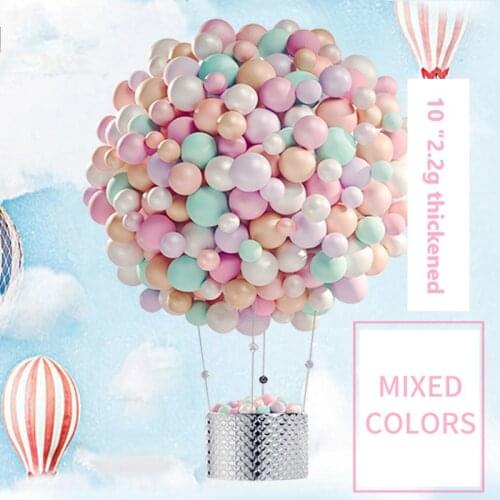 100pcs/set 10inch Balloons Thickened 2.2g Birthday Balloons Party Decoration Wedding Decoration Candy Balloons Macarone Balloons