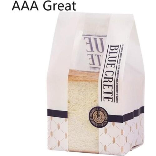 100Pcs/Lot Toast Bag Transparent Window Bread Bags Baked Food Storage Plastic Packaging Bag Pouches 6-8 Slices Stand Up Packing