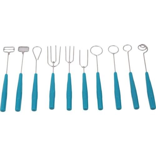 201910 Pcs/Set Ceative Stainless Steel Chocolate Dipping Forks Party Fondue Fountain Cake Tool Set Chocolate Forks