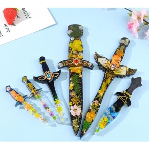 2021 Sword Epoxy Resin Mold Keychain Pendant Silicone Mould DIY Crafts Jewelry Decorations Ornaments Casting Tool
