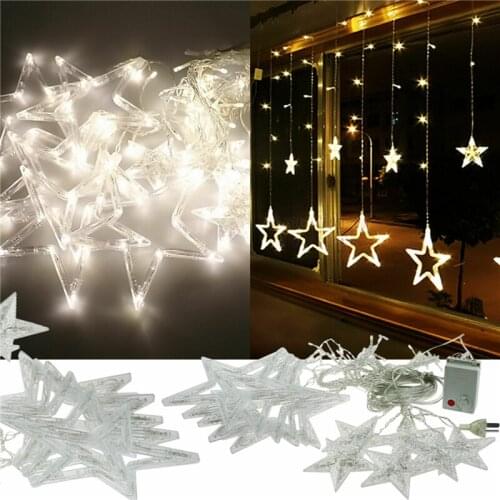 25.Mx1M LED Starry Sky Star Light String Pentagram Curtain Light Christmas Decoration Light ins Wedding Christmas Neon Lights