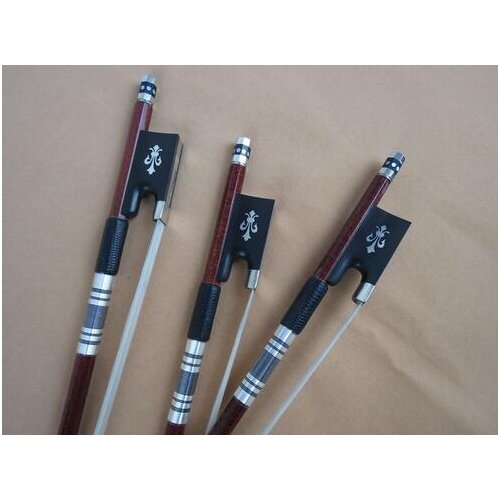 3pcs Pernambuco Carbon fiber violin bow 4/4 copper mount,ebony frog Fleur de Lys