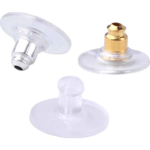 300pcs Bullet Clutch Earring Safety Backs with Pad Ear Nut Metal Plastic Earring Stoppers Plugs for Jewelry Components, 3 Colors