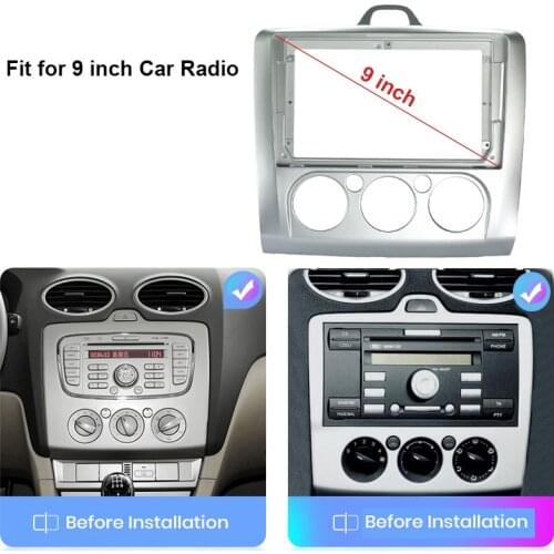 2 Din Car Radio Fascia For Ford Focus 2005-2011 DVD Panel Dash Installation Audio Fitting Adaptor Frame Fit Plastic Panel