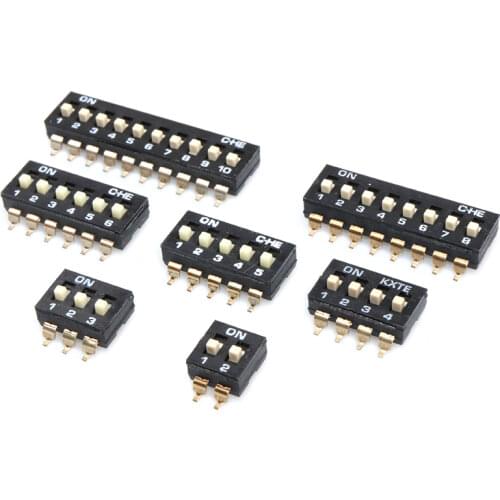 Free shipping 10PCS 4 bit 8Pin SMT SMD Toggle Switches Pitch 2.54mm Dial Code Switch