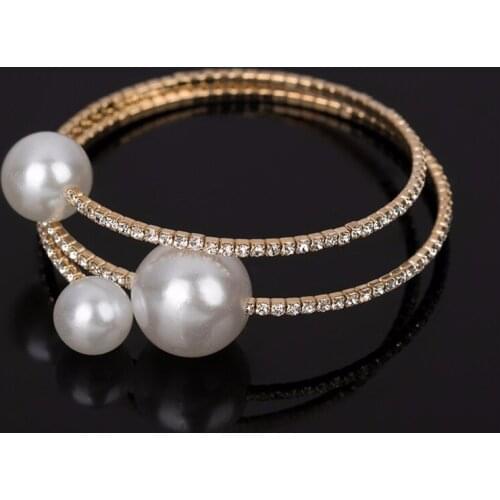Charm Crystal elastic Pearl Bracelets For Women Fashion Bracelets & Bangles Pulseras Mujer Jewelry Valentine Gift B045