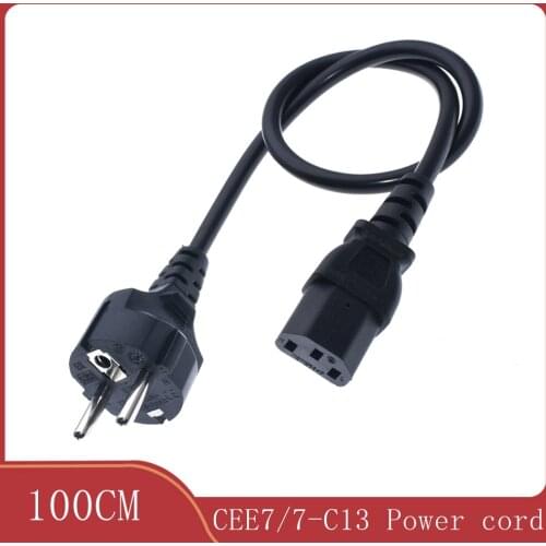 CEE7/7 European Straight Schuko to IEC C13 Power Cords, 10A, 250V, H05VV-F 0.75mm Cable ,Short Schuko to C13 Power cord, 50CM