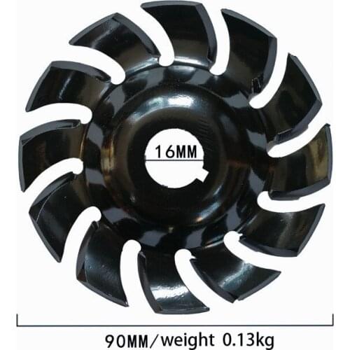 1PC 90mm Manganese Steel 12 Teeth Wood Carving Disc 22mm Bore Grinder Wood Shaping Disc For 125 Angle Grinder Woodworking Tool