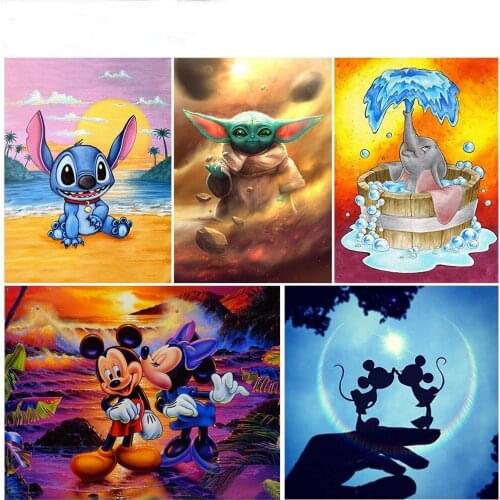 Disney Diamond Painting DIY Round Full Diamond Embroidery Kit Landscape Home Decoration Crafts