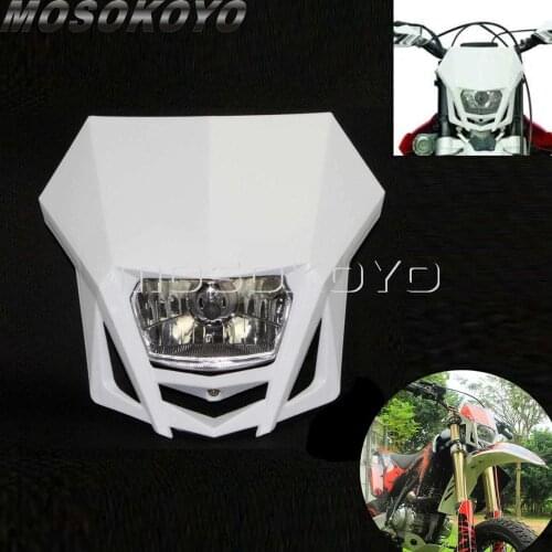 Motocross White Dirt Bike Racing Enduro Headlight Off-Road Head Lights for Kawasaki KLX 150 Yamaha WR250 Honda CRF 450