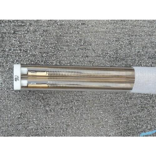 Halogen twin end fast response quartz short wave infra red lighting with gold coating