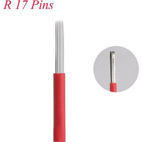 100pcs R17 Round Needle Microblading Manual Needles for Fog Eyebrow Lamina Shading Tebori Needles for Permanent Makeup