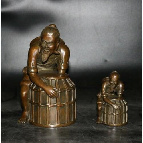 China brass archaize Fisherman crafts statue