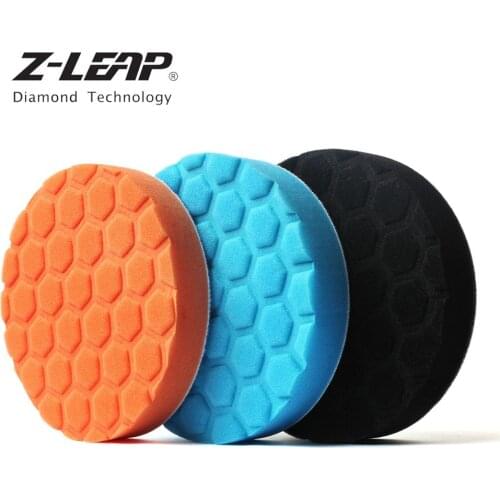 Z-LEAP 6/7 Inch 3pcs Car Foam Sponge Polishing Pads Kit 150/180mm Glass Buffing Waxing Cleaning Disc For Car Polisher Machine