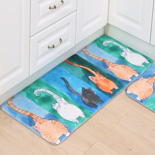 Kitchen Carpet Floor Mats For Living Room Welcome Mat Animal Cute Cat Doormats Kitchen Mat Bathroom Anti-slip Rug Door Carpet