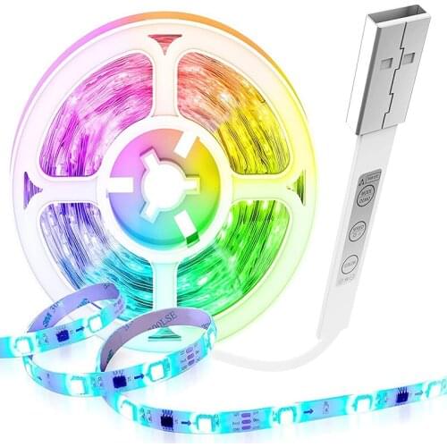 USB 5V Led Strip Lights Dream Color 1M 2M RGB Music Led Light Strip USB Powered for Home Decor Strip RGB Lights Backlight