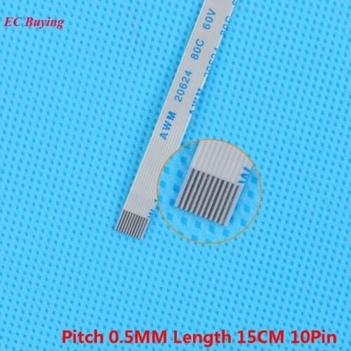 5Pcs FFC 150mm Length 10 Pin Ribbon Cable 10Pin Flat Cable Forward Direction 0.5mm Pitch 15cm Length Same 10Pins For TTL