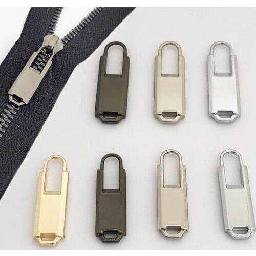 Meetee 20pcs 11X35mm/13X42mm Metal Zippers Puller for 5# 8# Zips DIY Bag Service Zipper Sliders Head Pull Hook Pendant Buckle