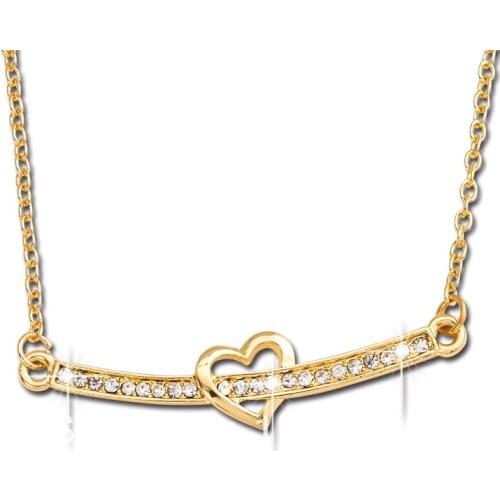 Min Order $10! Free Shipping Cheap Jewelry Rhinestone Heart Shaped Necklace Wholesale Pendants Necklaces For Kids T1326