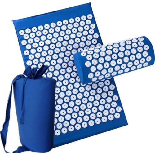 64x42cm Massage Cushion Yoga Acupressure Mat and Pillow Set Neck Back Foot Massager Pain Stress Relief Acupuncture Massage Pad