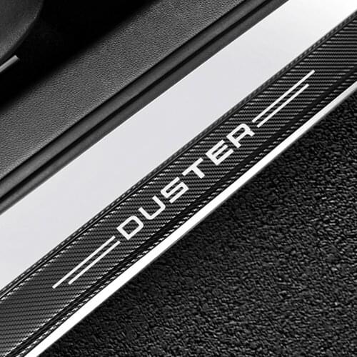 4PCS/Set Car Door Sill Cover Decorative Stickers For Renault Dacia Duster Carbon Fiber Auto Door Threshold Protector Accessories