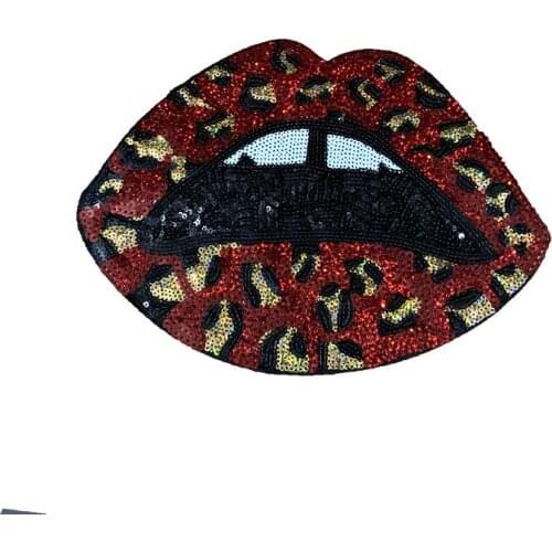 Lips Sewing Accessories Iron On Patch For Clothing Embroidery Applique Badge Parches Para La Ropa Velcro Patch Handmade Stickers