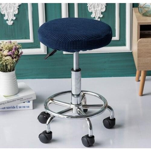 Non-slip Thicken Round Stool Seat Cover Chair Stool Slipcover, for Bar Club Beauty Salon, Use On 12-15 Inch